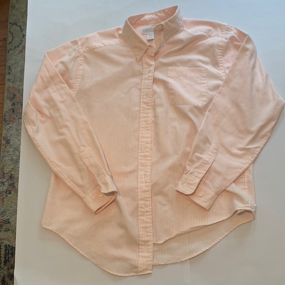 Landsend Cotton Button-down - Pink Stripe